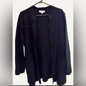 Vtg Pierre Cardin 💯 wool open long cardigan sweater jacket warm pockets chic m